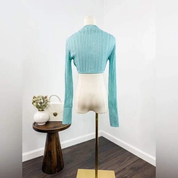 Alaia Rib-Knit Rounded Crop Cardigan - Picture 8 of 14